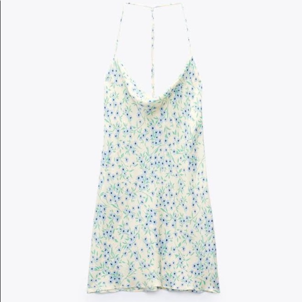 Zara printed cowl neck dress - Picture 3 of 7